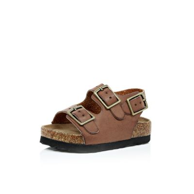 Mini boys brown buckle sandals